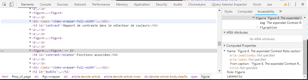 Firefox Development Tool Panels with Open Accessibility Tab