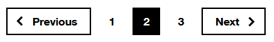 Screenshot, example of paging system, a previous button, a next button and 3 links labeled 1, 2 and 3